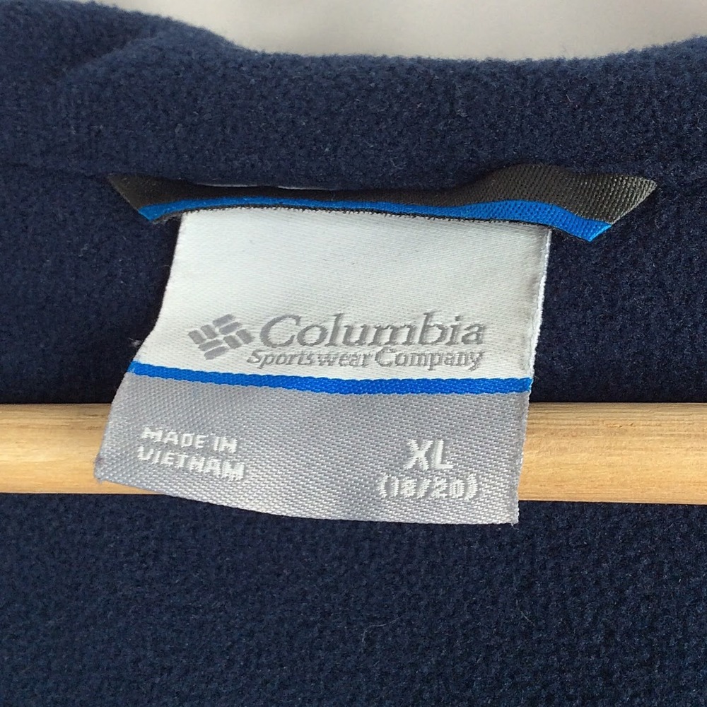 Columbia Boy's Fast Trek Hybrid Fleece Hooded Puffer Jacket XL 18/20 Navy Blue - Picture 10 of 11